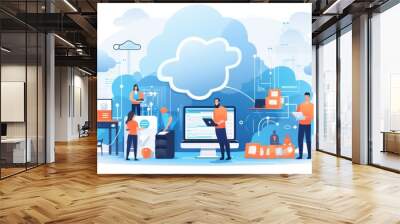 Modern Technology IT Solutions illustration Wall mural