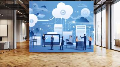 Modern Technology IT Solutions illustration Wall mural