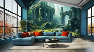 Old Ruins Game Art Wallpaper Background Wall mural