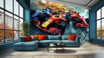 Racing Game Art Wallpaper Background Wall mural