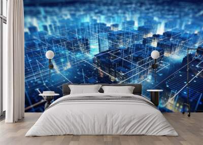 Technology and innovation are being used to overcome the challenges of this new world Wall mural