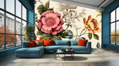 Vintage Floral Motifs Wallpaper Wall mural