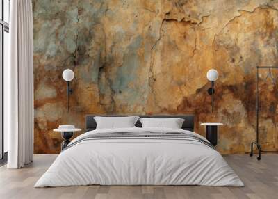 Cave Stone Old Wall With Ground Layers For Wallpaper And Background Created With Artificial Intelligence Wall mural