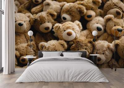 full frame of teddy bears  Wall mural