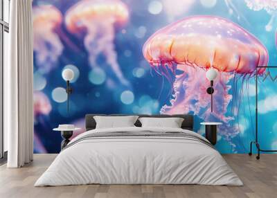 jellyfish in the water background  Wall mural