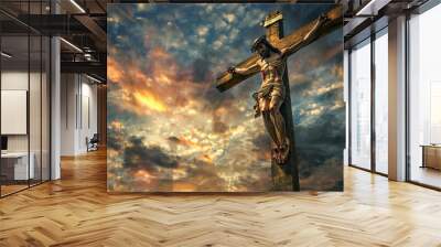 jesus christ on cross Wall mural