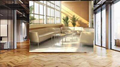 modern waiting room seating area	 Wall mural