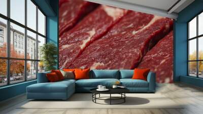 raw beef steak Wall mural