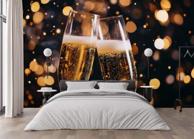 two glasses of champagne Wall mural