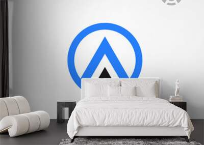 Letter A rounded logo vector template Wall mural