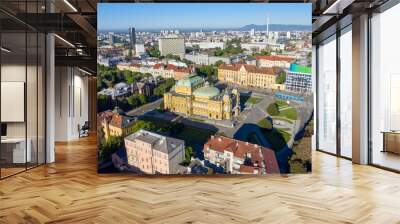 Aerial view of Zagreb Wall mural