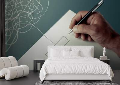 Professional Consultant – problem solving with paper and pen Wall mural