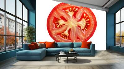 a tomato slice with seeds in it Wall mural