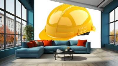 a yellow hard hat on a white background Wall mural