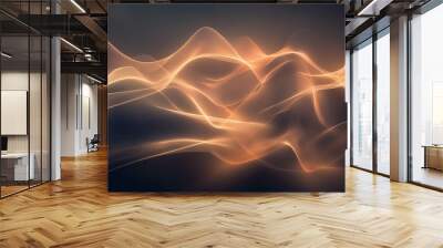 Abstract light sculpture with glowing ribbons forming a complex, flowing shape Wall mural