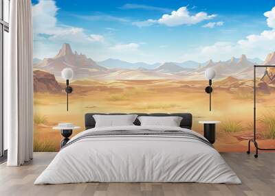 anime cartoon style desert sand background banner, generated ai, generated, ai Wall mural