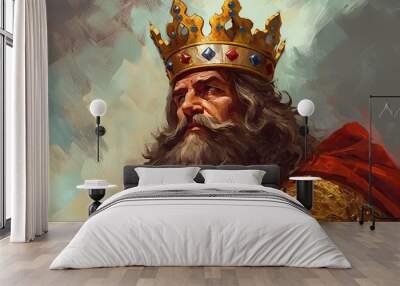 Charlemagne Charles the Great king ,generated ai Wall mural