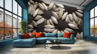 Close-up of a sunflower seed pattern Wall mural