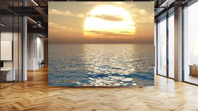 Sunset over Sea Wall mural