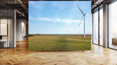 Wind Turbine and Sky on Farm with Copy Space Wall mural