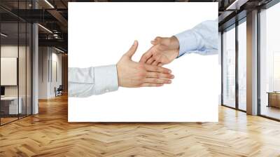 two hands of business people about to shake hands Wall mural