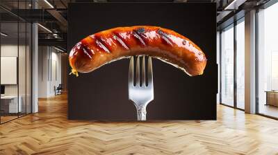 grilled sausage on a fork Wall mural