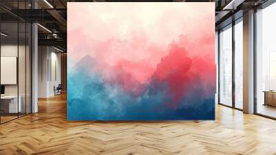 Oil paint strokes on wide canvas, textured color background, decorating art painting illustration, generated ai Wall mural