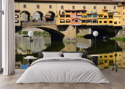 Particular of the Old Bridge in Florence. Tuscany, Italy. Wall mural