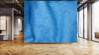 This is a photograph of a Blue textured fabric background Wall mural