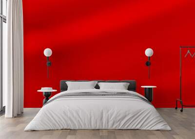 Abstract background, elegant red fabric or liquid waves or folds of satin silk background. Red silk cloth. Wall mural