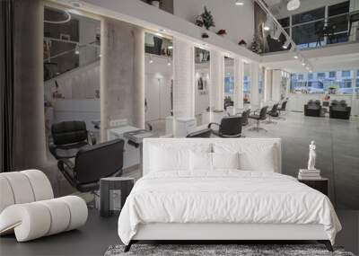 interior of a modern stylish room in the loft style for a beauty salon Wall mural