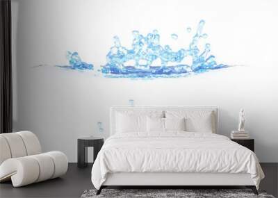 3D illustration of two side views of beautiful water splash - mockup isolated on white, creative still Wall mural