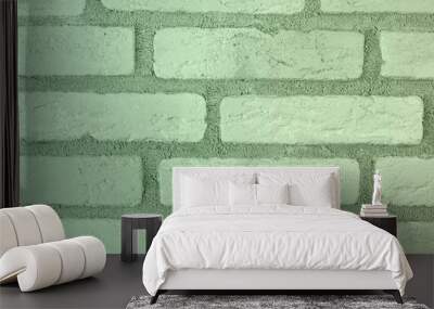 abstract old green brick wall texture for any purposes. Wall mural