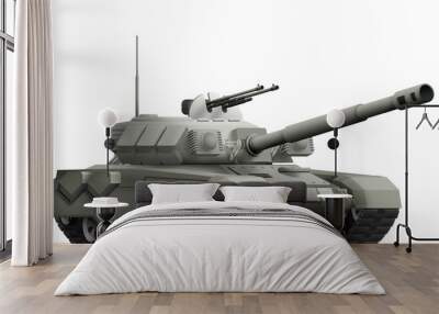 heavy tank with fictional design - isolated object on white background. 3d illustration Wall mural