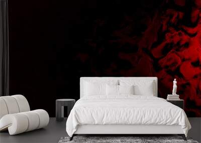 red dark shaded biological shapes texture - abstract 3D illustration Wall mural