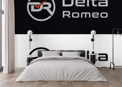 Letter DR Logo Circle Wall mural