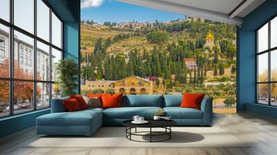 Olives Mount Landscape, Old Jerusalem Wall mural