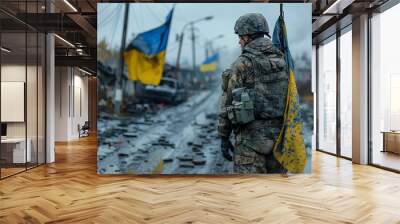 statue of a soldier Wall mural