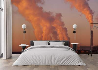 DRAX COAL FIRED POWER STATION AT SUNSET SELBY NORTH YORKSHIRE ENGLAND Wall mural