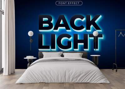 back light text effect. editable font style Wall mural