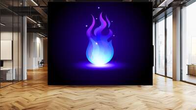 Magical Blue flame vector illustration Wall mural