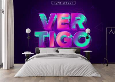 modern vibrant 3d text effect. editable font style Wall mural