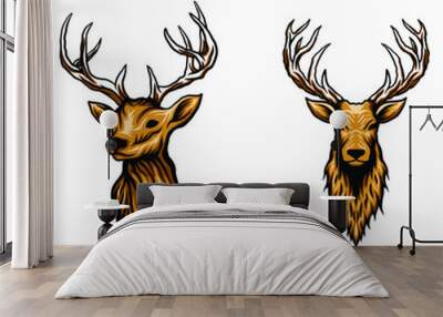 deer head vector illustration Wall mural