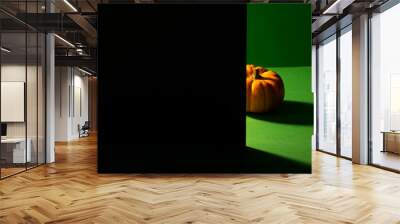 halloween pumpkin on a green background Wall mural