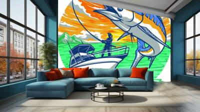 marlin sea fishing Wall mural