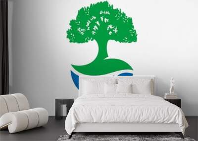 Tree nature logo design vector Wall mural