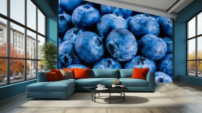 Blueberry berries close-up. Healthy eating concept. Wall mural