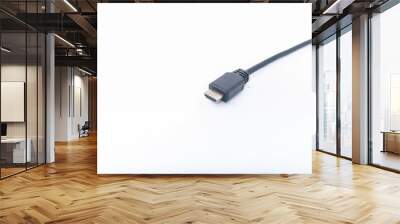 Black HDMI cable connector isolated on white background. Wall mural