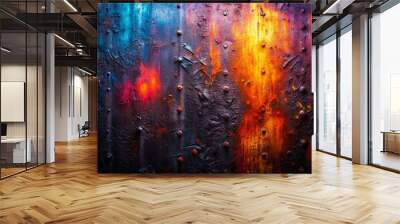 Dark and Industrial Blackened Steel Texture for Backgrounds, Designs, and Creative Projects Wall mural