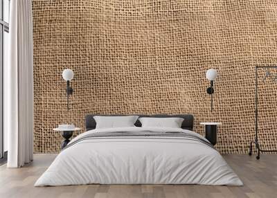 A background of a scratchy burlack material in an even light brown color. Wall mural